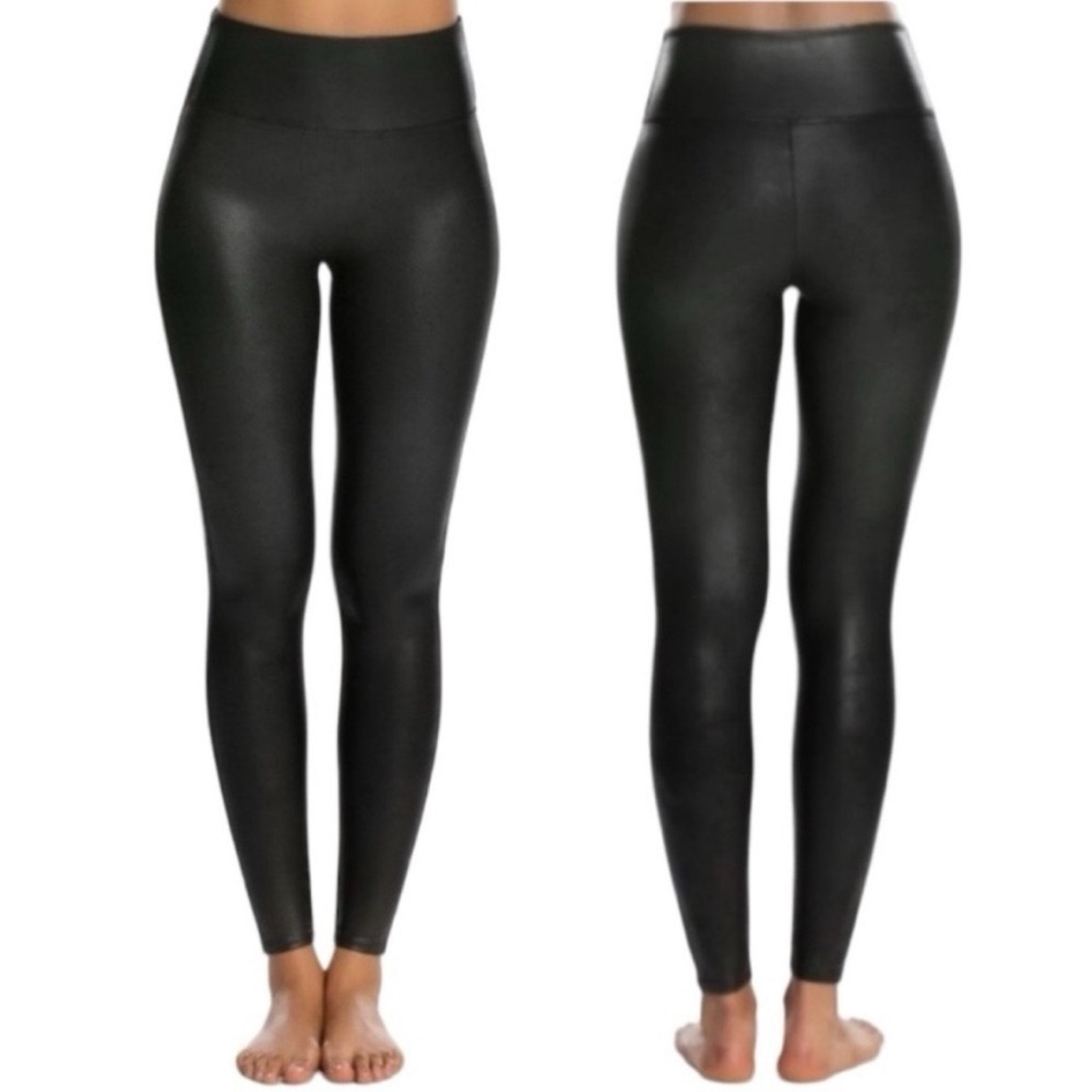 SPANX Faux Leather Leggings, Size LP